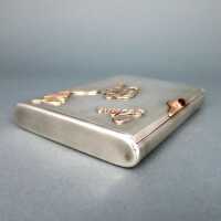 Antique Art Nouveau cigarette box in silver and gold Edward RadusTallinn Estonia