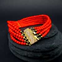 Prächtiges Armband Silber mit roten Mittelmeerkorallen Menegatti Filli Vicenza