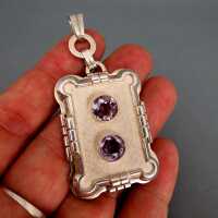 Unique late Art Deco silver and amethyste huge pendant Germany 1930