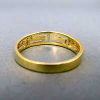 Eleganter Damen Gold Ring mit Mäanderband Modernismus geometrisches Design