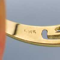 Eleganter Damen Gold Ring mit Mäanderband Modernismus geometrisches Design
