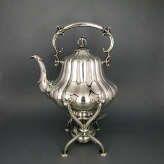 Wonderful Art Nouveau massive silver tilting tea pot Bruckmann Heilbronn 1900