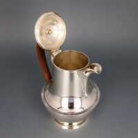 Beautiful Art Deco mocha pot in sterling silver and wood London England 1928