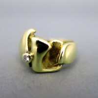 Unique massive cast gold abstract modernist woman ring...
