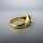 Massiver abstrakter Damen Gold Ring mit Brillant aus der Zeit des Modernismus