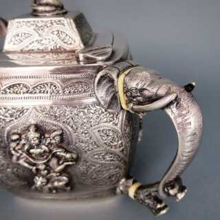 Gorgeous anglo-indian Swami-ware teapot from Madras Hutton & Sons about 1890