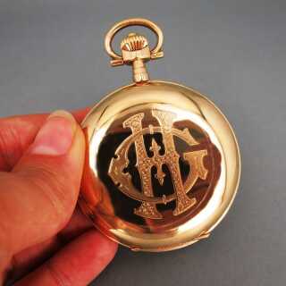 Excuisite 14 k gold mens pocket watch ETERNA Schild Fréres & Co. Swiss