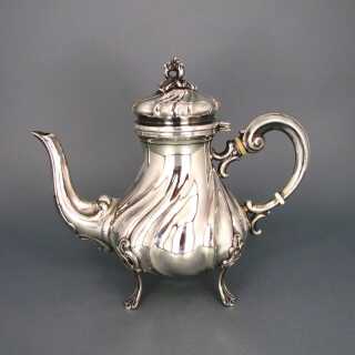 Gorgeous victorian Dresdner Barock mocha pot in silver from Denmark 