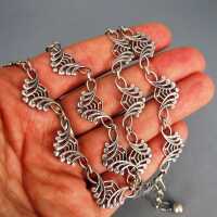 Wonderful abstract-floral Art Deco link collier necklace in silver