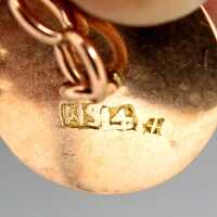 Antique gold cufflinks Shanghai China 1900 with luck and longevity signs