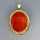 14 k yellow gold pendant with an antique intaglio carnelian stone with crown