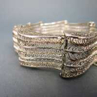 Art Deco Filigran Silber Armband reich durchbrochen in Handarbeit