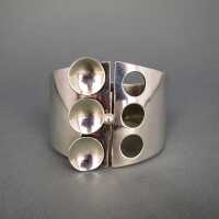 Rare modernist silver cuff bangle Op-Art 1960ies Kordes & Lichtenfels Germany