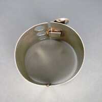 Rare modernist silver cuff bangle Op-Art 1960ies Kordes & Lichtenfels Germany