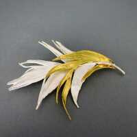 Feather brooch in silver and gold Flora Danica Orla Eggert Feather Coctail 1960