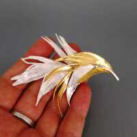 Feather brooch in silver and gold Flora Danica Orla Eggert Feather Coctail 1960