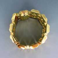 Wide cuff gold bracelet with brick-shaped elements Italy 1960ies