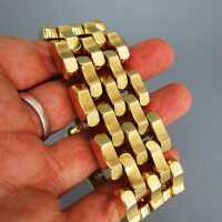 Wide cuff gold bracelet with brick-shaped elements Italy 1960ies