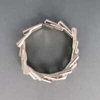 Modernist sterling silver link bracelet with geometrical...
