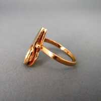 Unique abstract design red gold ring from 1970