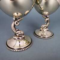 Antique Art Nouveu silver goblets with dolphins Gebr. Deyhle Schwäbisch Gmünd