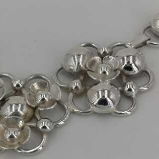 Prächtiges Art Deco Silber Collier mit abstrakten Blüten aus Norwegen