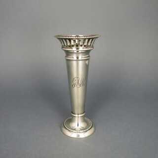 Antike Jugenstil Silber Vase mit Galerierand Walker & Hall Sheffield 1909