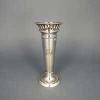 Antike Jugenstil Silber Vase mit Galerierand Walker & Hall Sheffield 1909