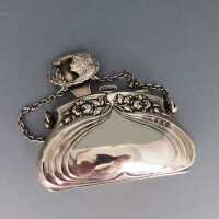 Antique Art Nouveau sterling silver repousee waist clip...