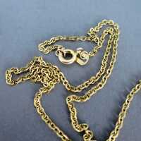 Elegant vintage red garnet necklace collier in sterling silver and gold