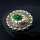 Antique Art Nouveau brooch from Denmark in silver with green agate cabochon