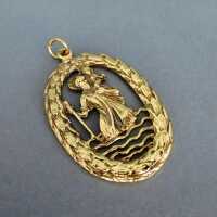 Massive gold pendant with Saint Christopher and Jesus...