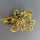 Retro Modern Gold Brosche mit Brillant und Amethysten Blütenform 1940er Jahre