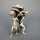 Charming small candle holder sterling silver with three putto figures and rose