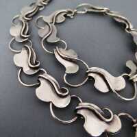 Art Deco jewelry set with collier and bracelet leaf decor handmade