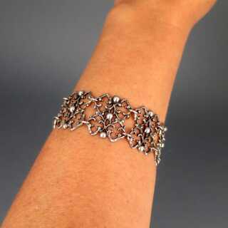 Filigran ornamental durchbrochenes Silber Trachten Armband 