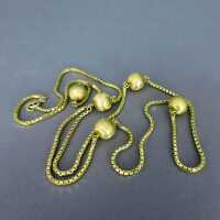Long gold box chain necklace with spheres Carl Maurer Sohn Idar-Oberstein