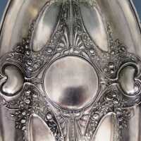 Art Nouveau new silver bowl wir rose relief Wellner & Söhne 1900