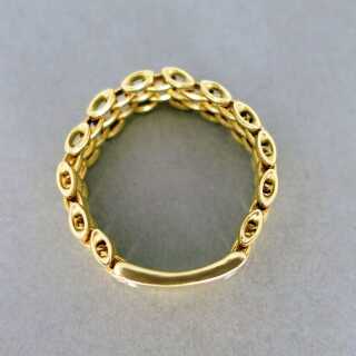 Interessanter Backstein Netzband Gold Ring für Damen und Herren zum Gravieren