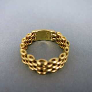 Interessanter Backstein Netzband Gold Ring für Damen und Herren zum Gravieren