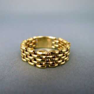 Interesting rare brick chain gold ring for women und men