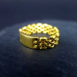 Interesting rare brick chain gold ring for women und men