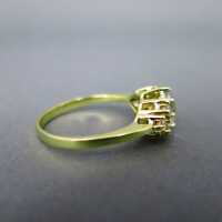 Funkelnder Damen Ring in 585/- Gelbgold mit Aquamarin und Brillanten