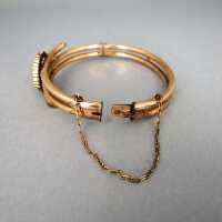 Antique victorian gold doublé bangle with seed pearls and opal