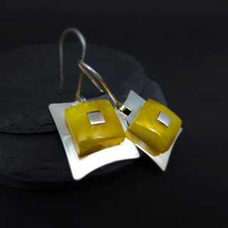 Traumhafte Ohrring Unikate in 925/- Silber mit gelben Butterscotch Bernsteinen