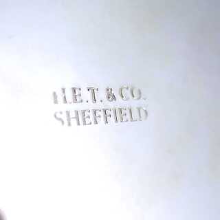 Vintage Stövchen versilbert ovale Form durchbrochene Seiten Sheffield England