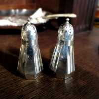 Art Nouveau Art Deco salt and pepper shaker sterling silver Elkington Birmingham