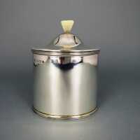 Antique Art Deco tea caddy in sterling silver William...