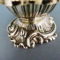 Antique George IV salt cellar in silver and gold John Young & Co Sheffield 1829