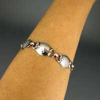 Art Deco Silber Glieder Armband mit gehämmertem Dekor aus Norwegen
